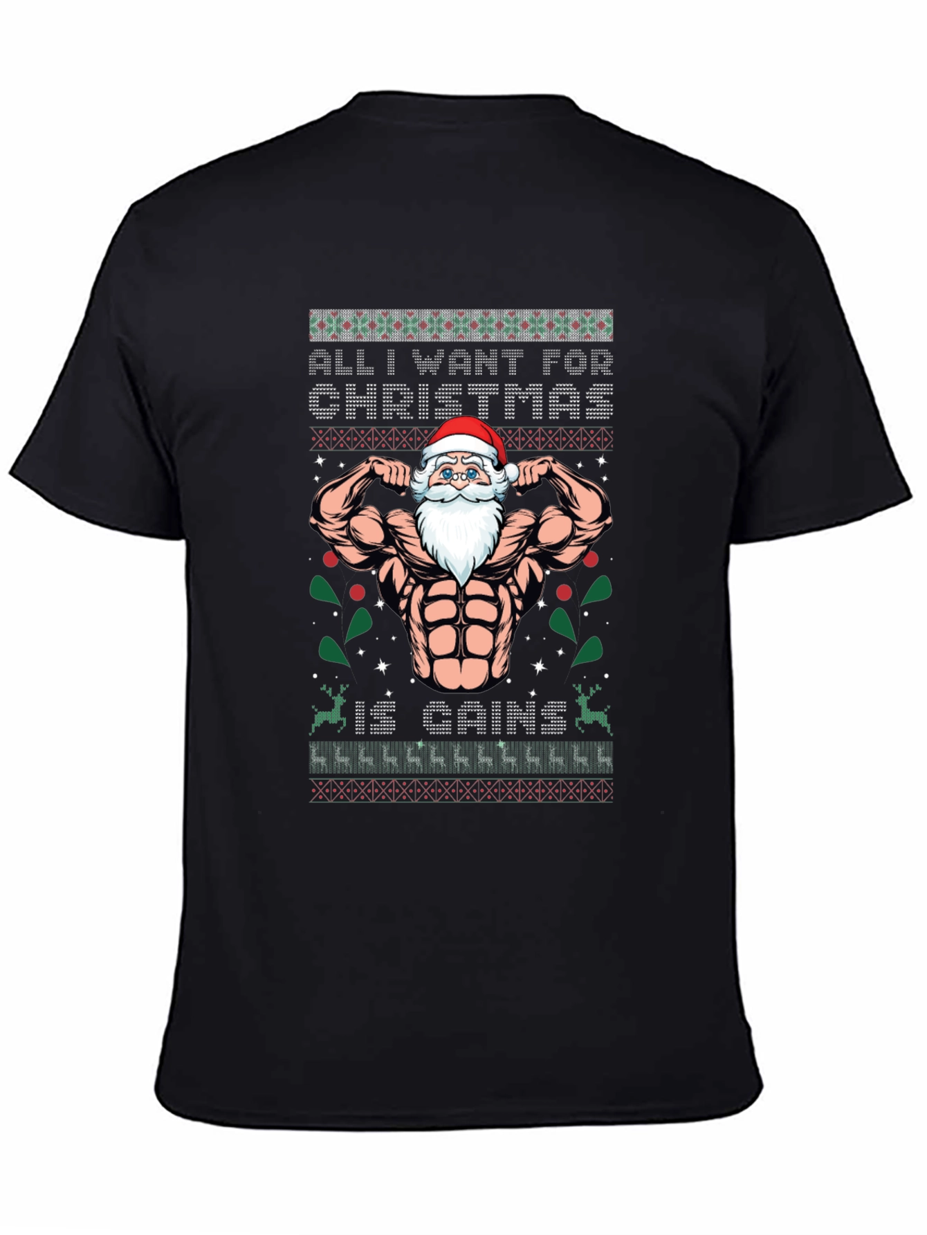 Funny Santa Gains Christmas T-Shirt
