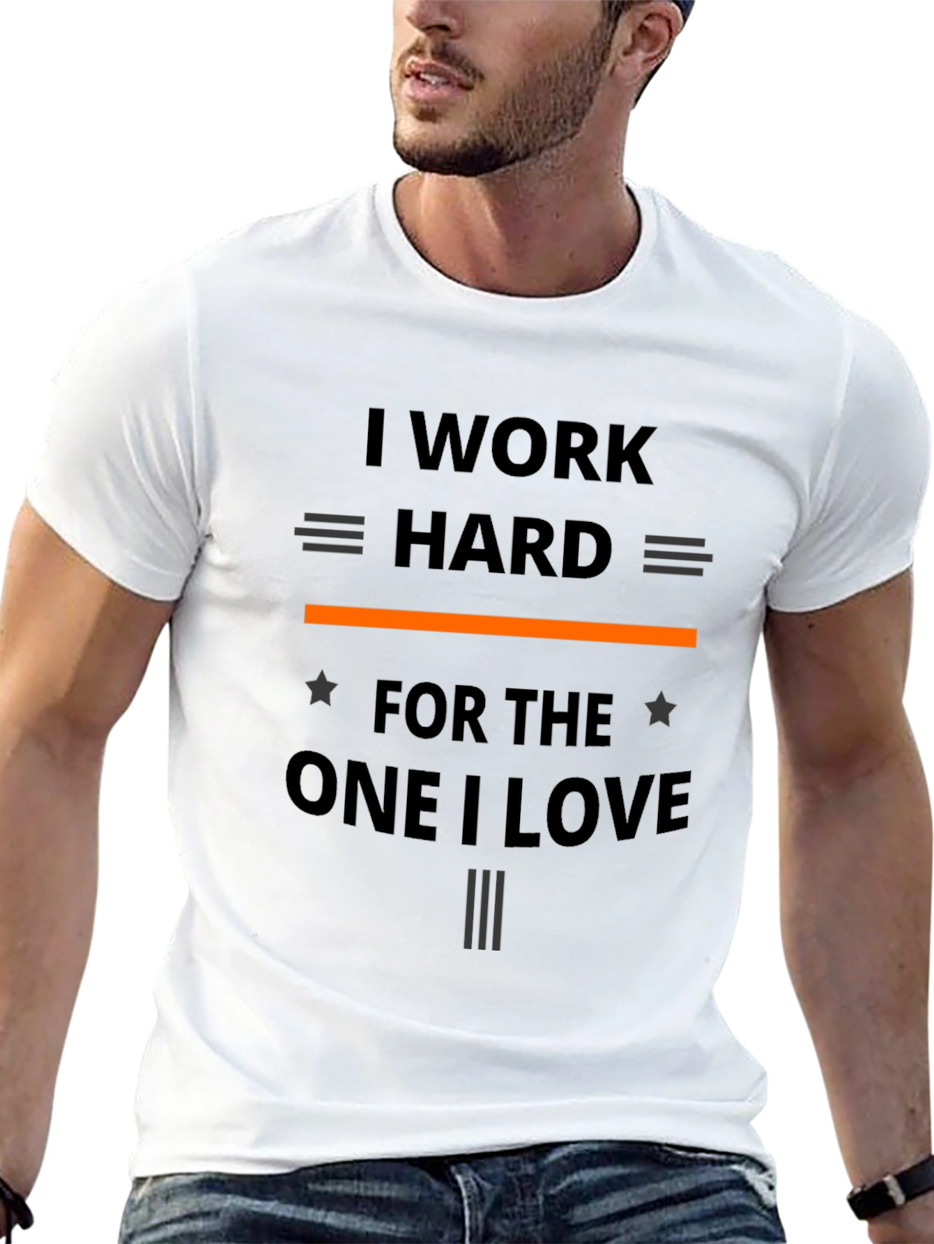 I Work Hard T-Shirt - Black Graphic Tee
