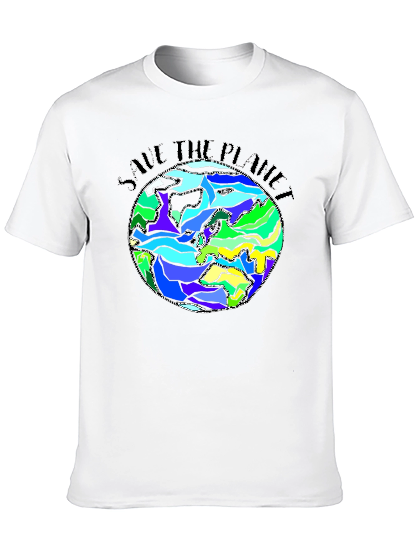 Save The Planet Earth Graphic Black T-Shirt