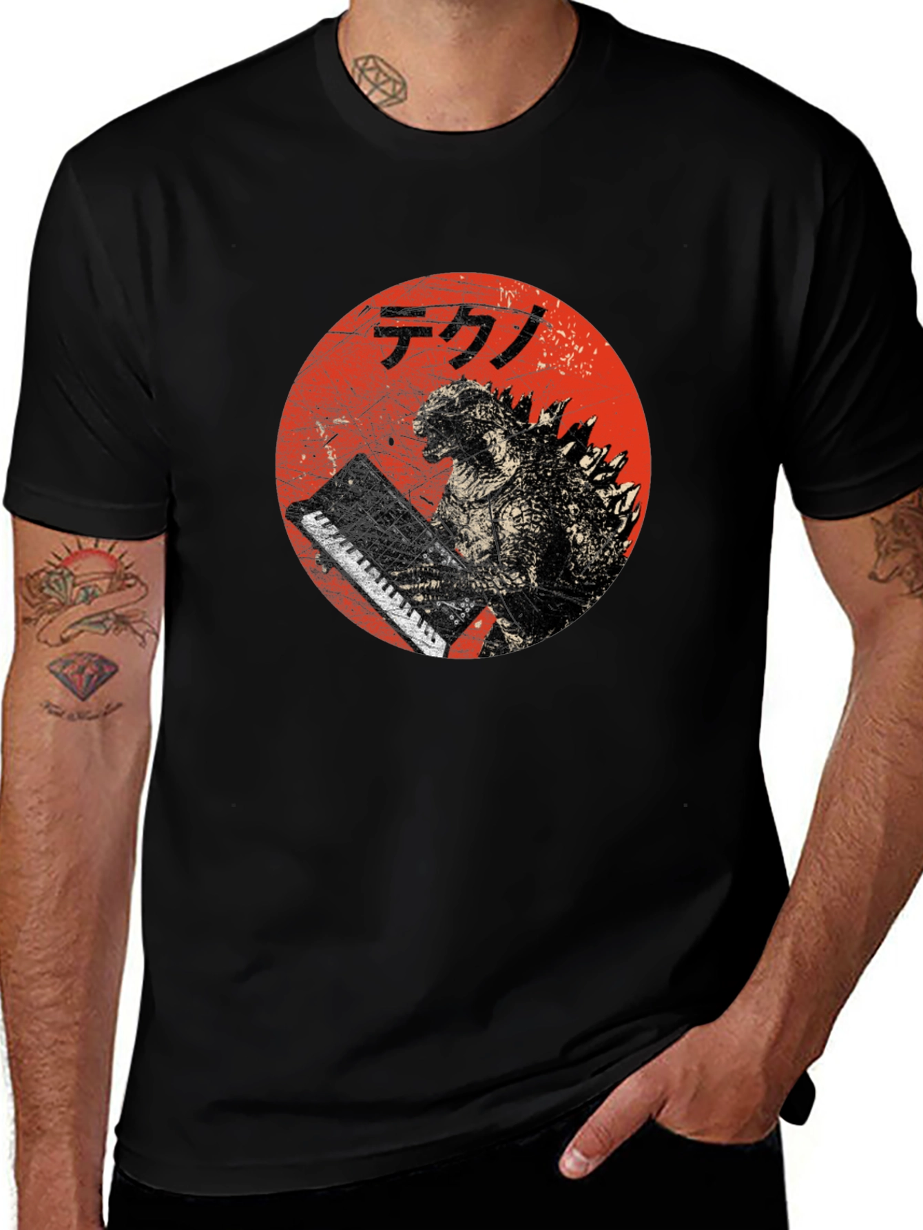 Godzilla Tekno T-Shirt - Red Circle Design
