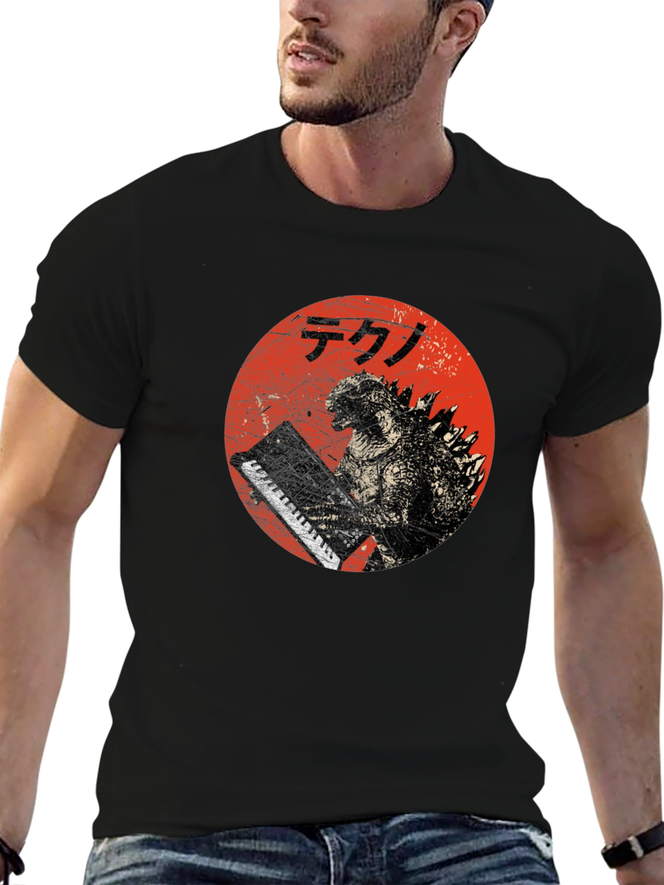 Godzilla Tekno T-Shirt - Red Circle Design