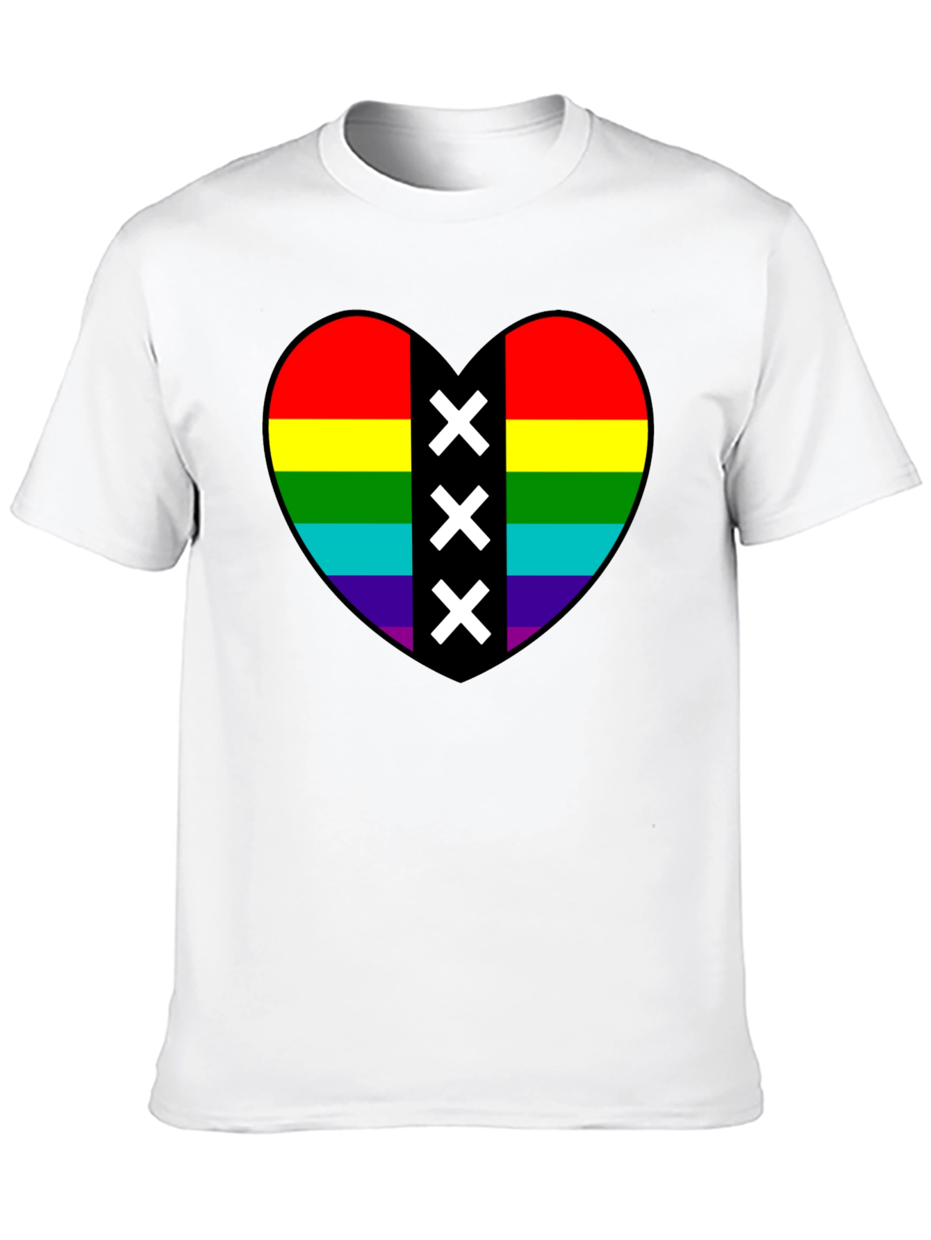 Pride Heart Amsterdam XXX T-Shirt - Black Cotton Tee