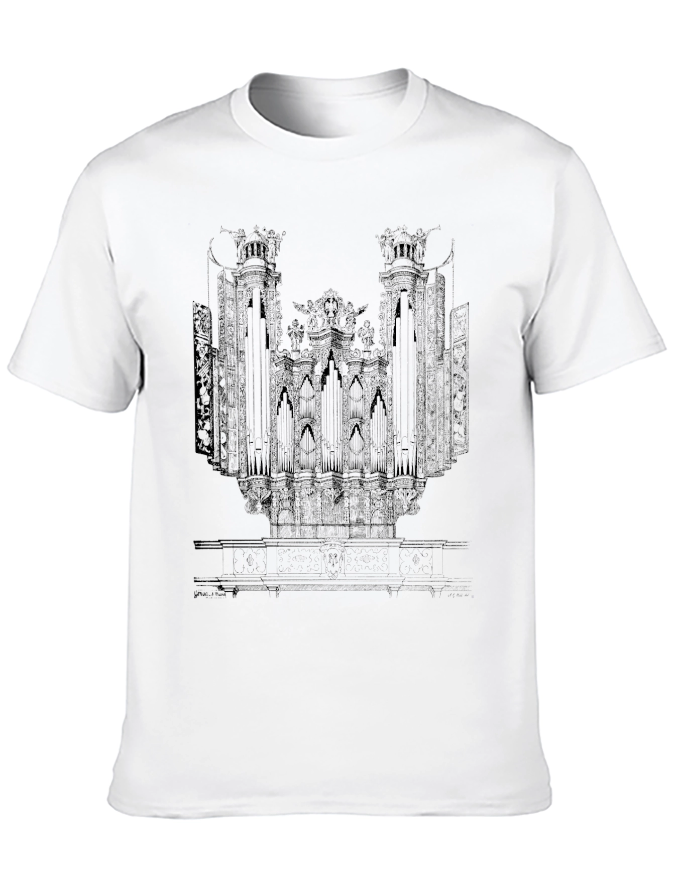Organ Print Black T-Shirt