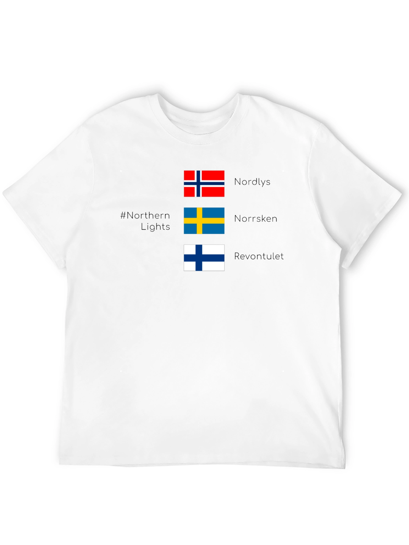 Northern Lights Nordic Flags T-Shirt