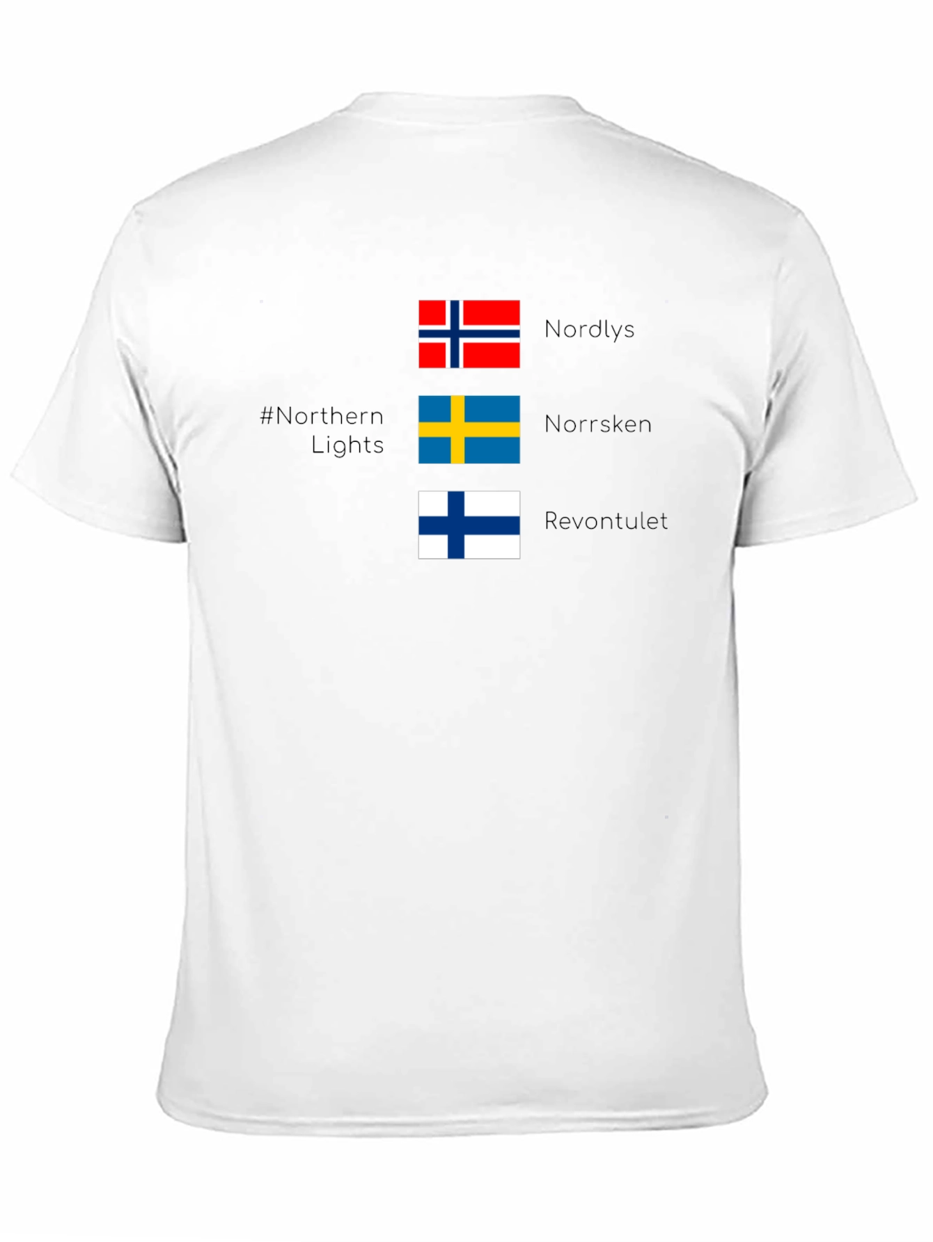 Northern Lights Nordic Flags T-Shirt