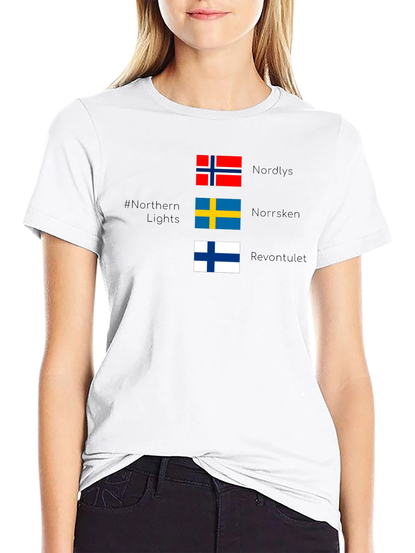 Northern Lights Nordic Flags T-Shirt
