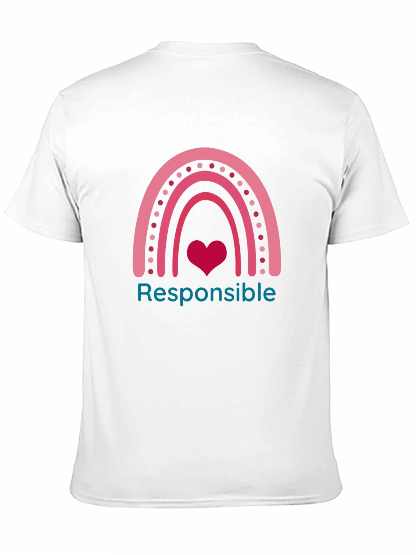Responsible Rainbow Heart Graphic Tee - Black