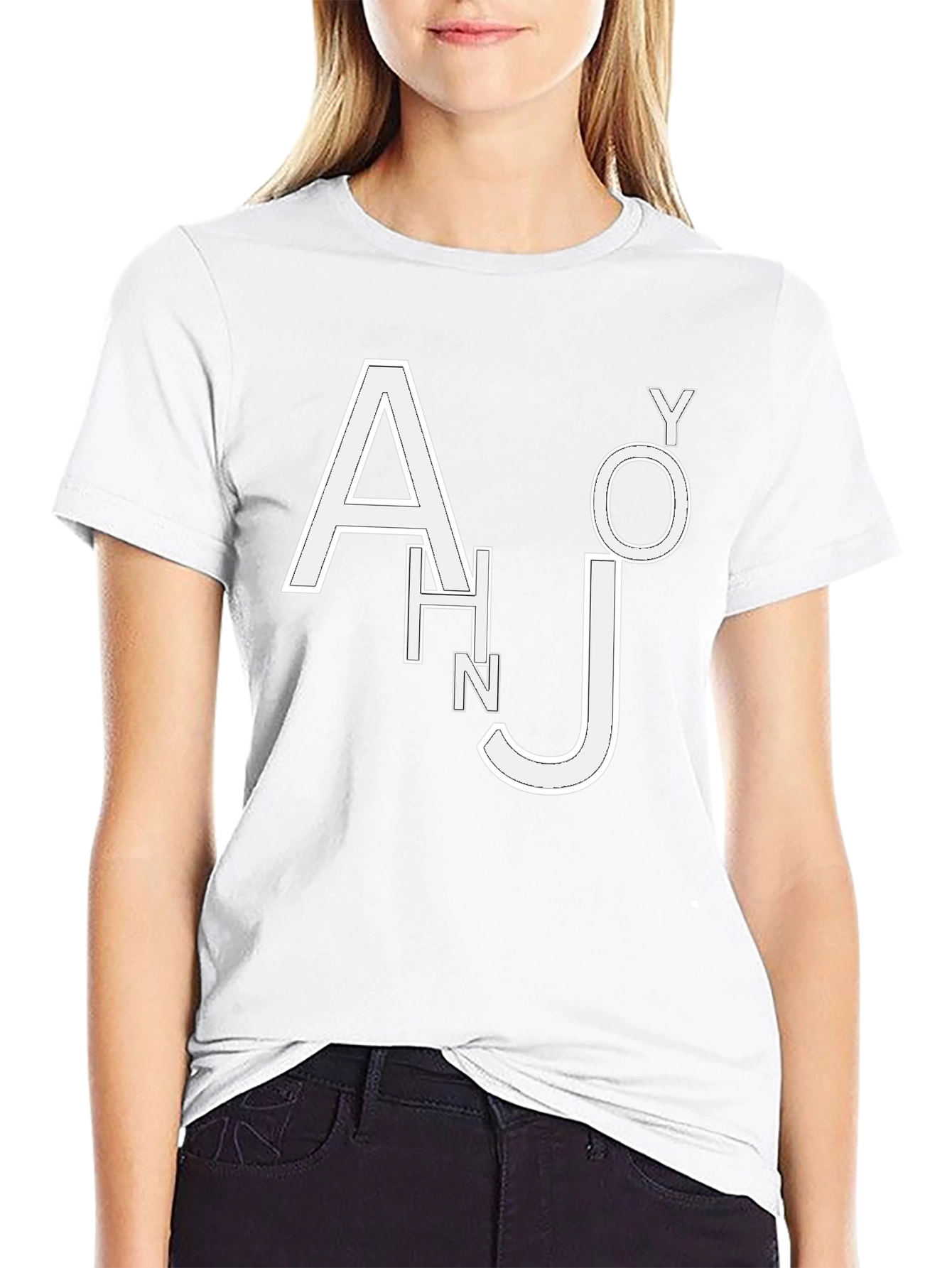Trendy Black T-Shirt with White Letter Design