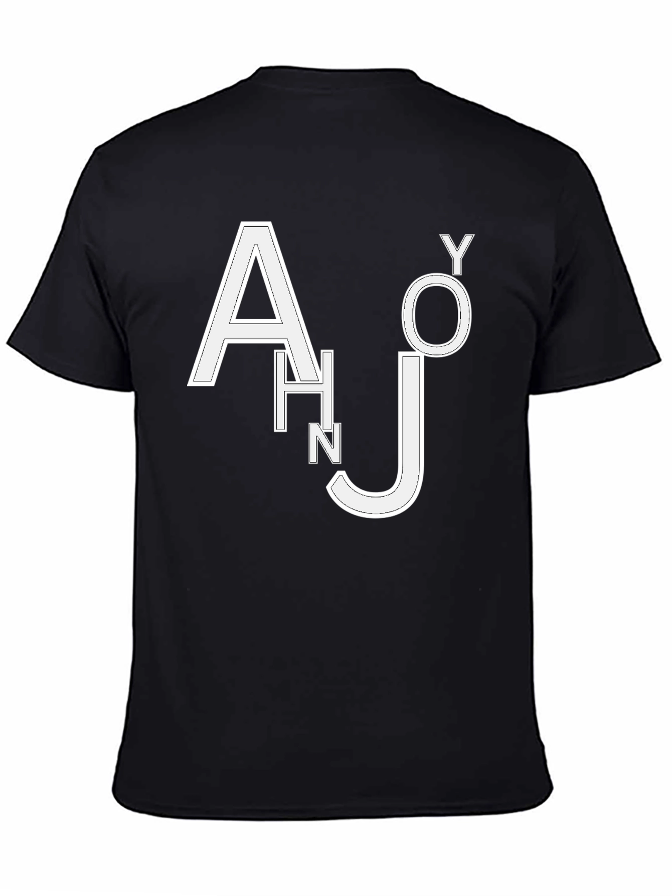 Trendy Black T-Shirt with White Letter Design
