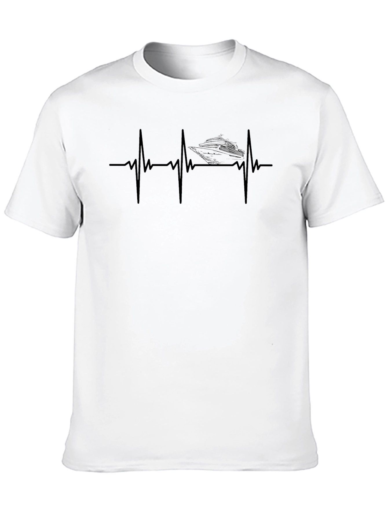 Boat Heartbeat Graphic Tee - Boating Lover T-Shirt