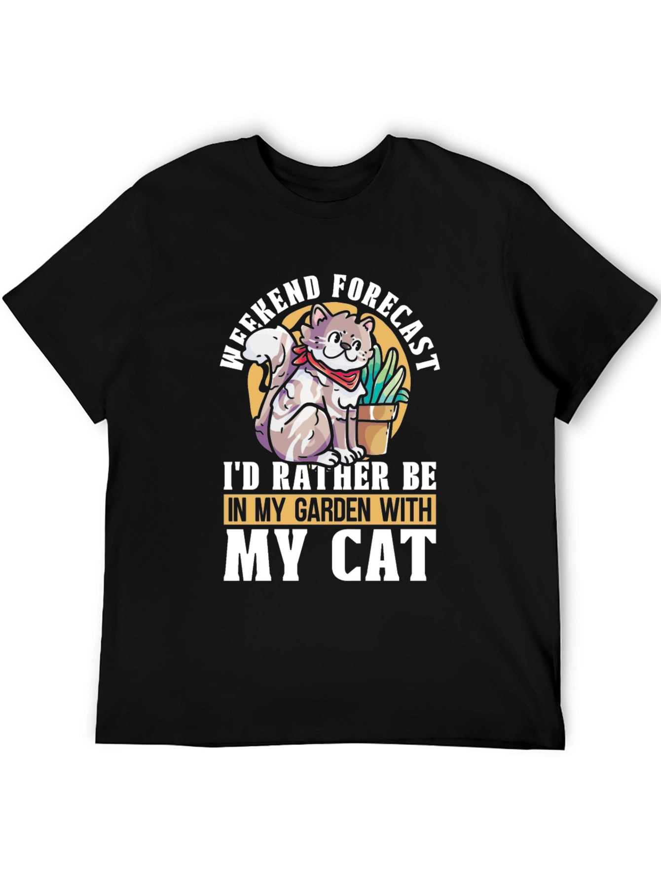 Weekend Forecast Cat Garden T-Shirt