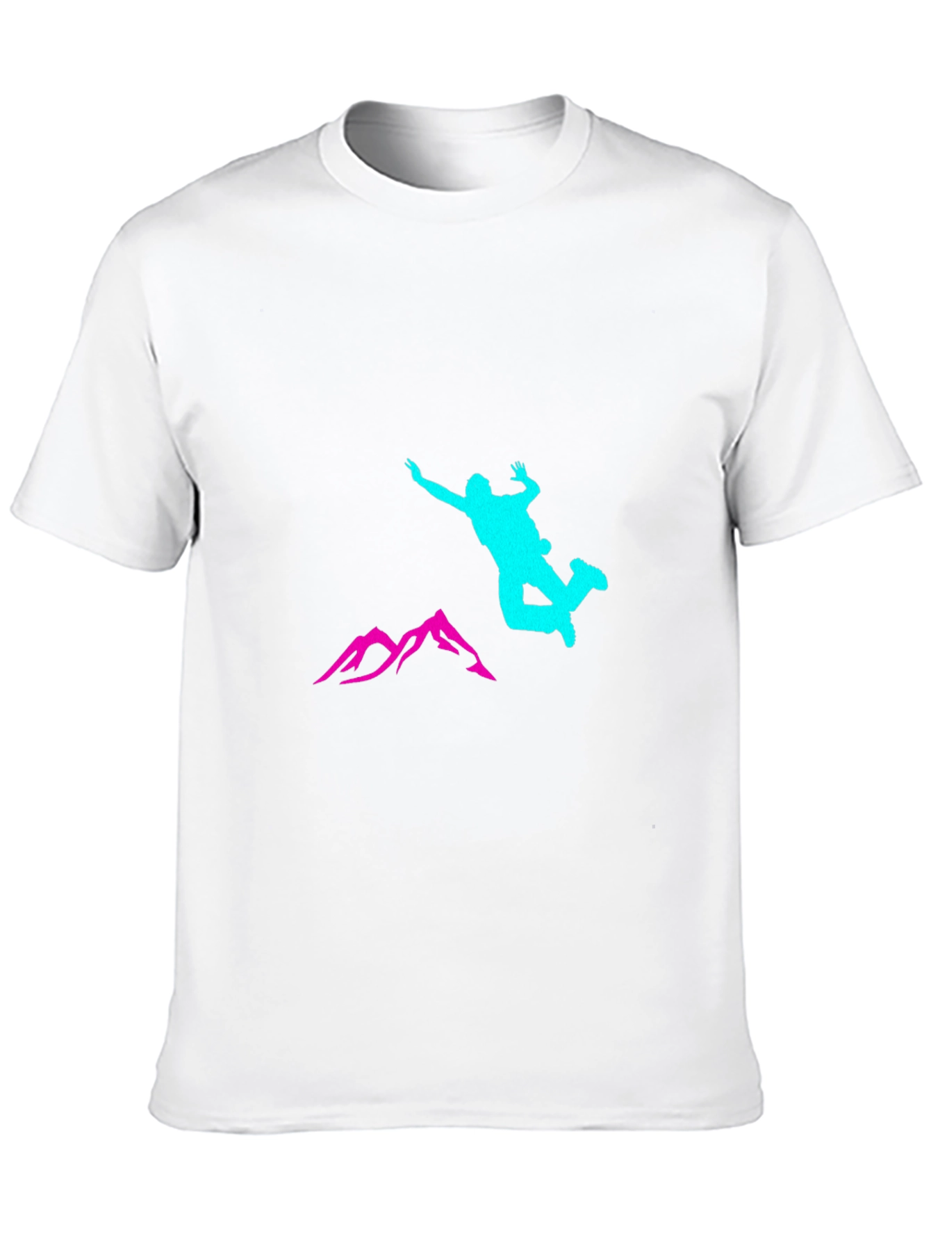 Black Adventure T-Shirt with Skydiver and Mountain Design