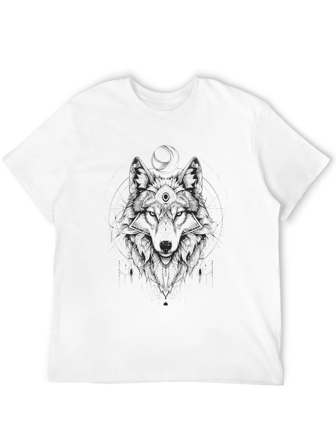 Wolf Graphic Print Tee - Mens Black T-Shirt