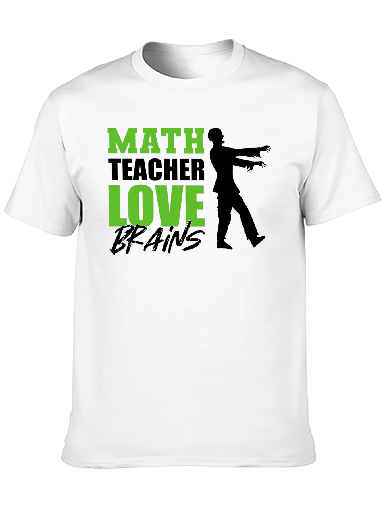 Math Teacher Zombie Brains Graphic T-Shirt