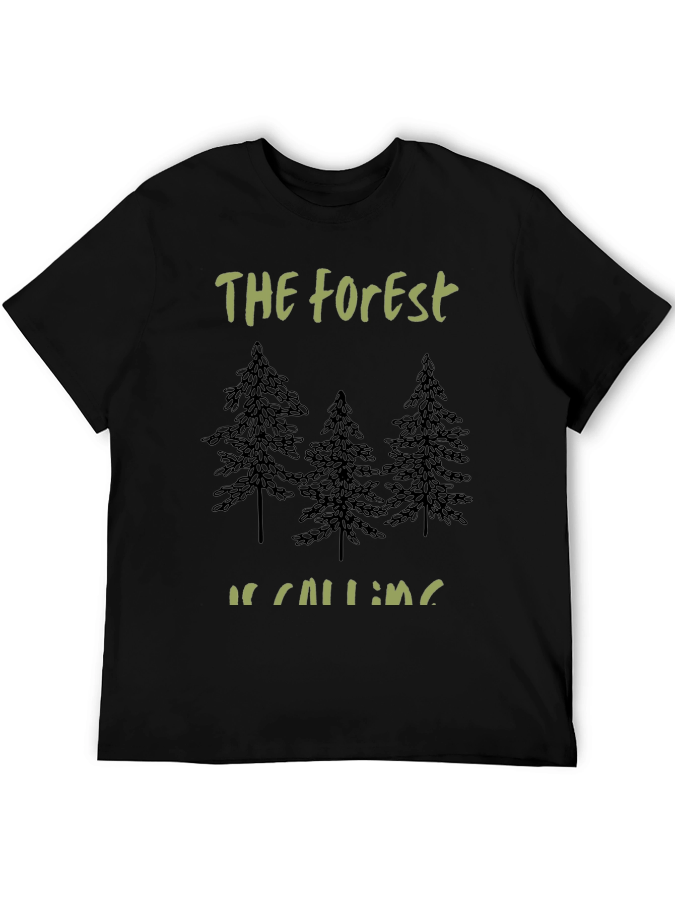 Forest Calling Tee - Nature Lovers Black T-Shirt