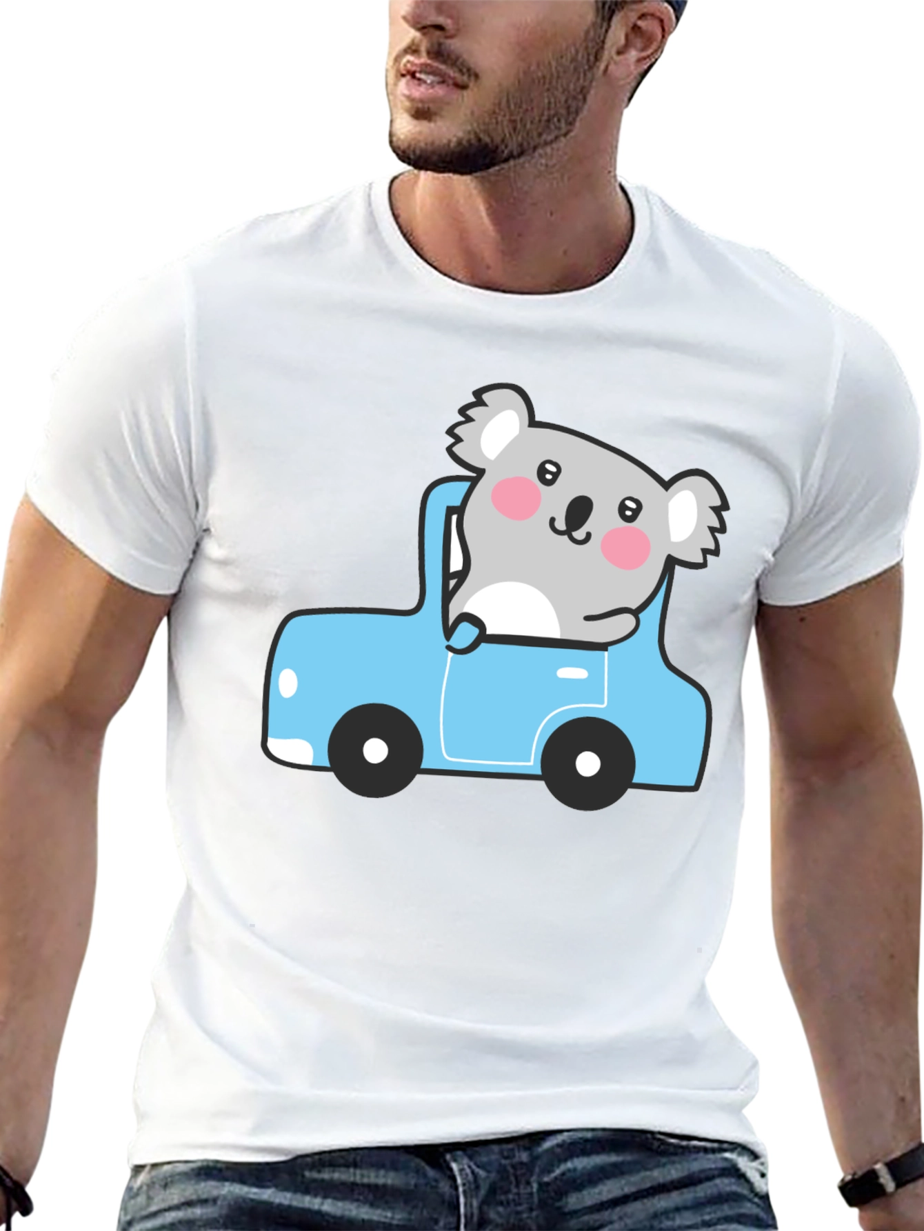 Koala in Car Graphic Tee - Cute & Comfy!