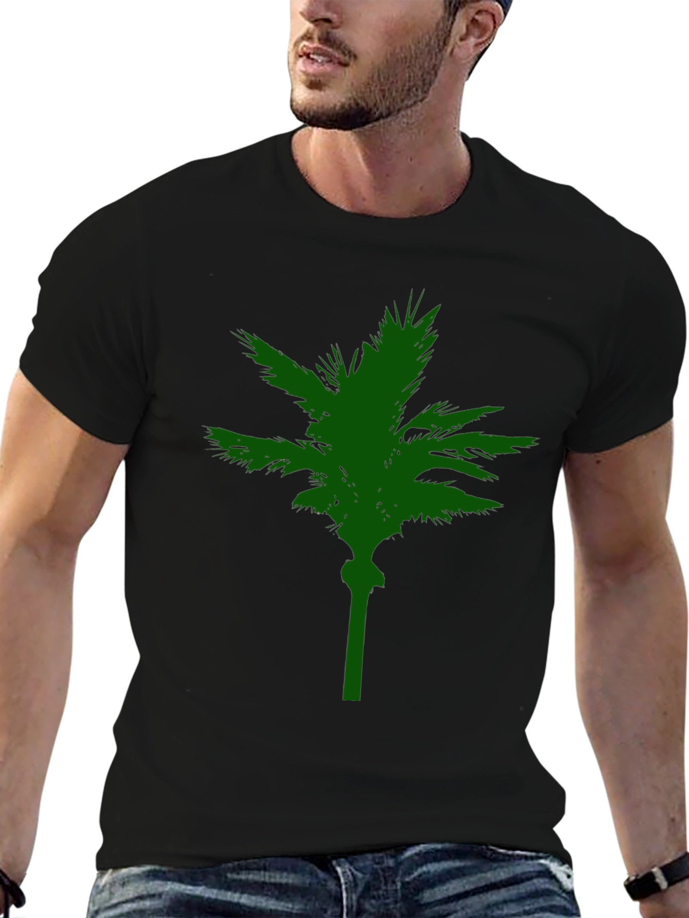 Green Palm Tree Graphic T-Shirt - Casual Comfort