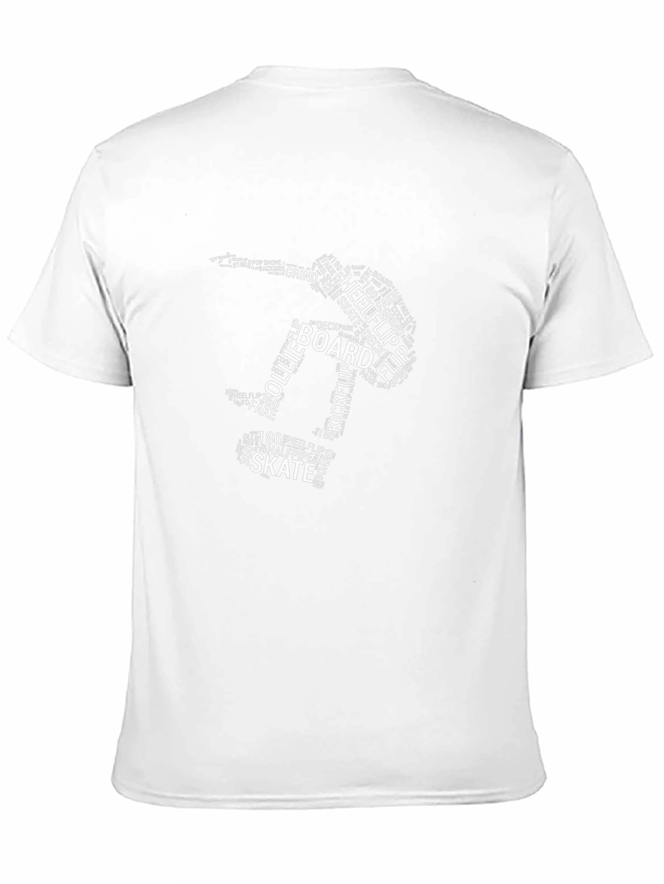 Skateboarding Word Art Graphic T-Shirt - Black