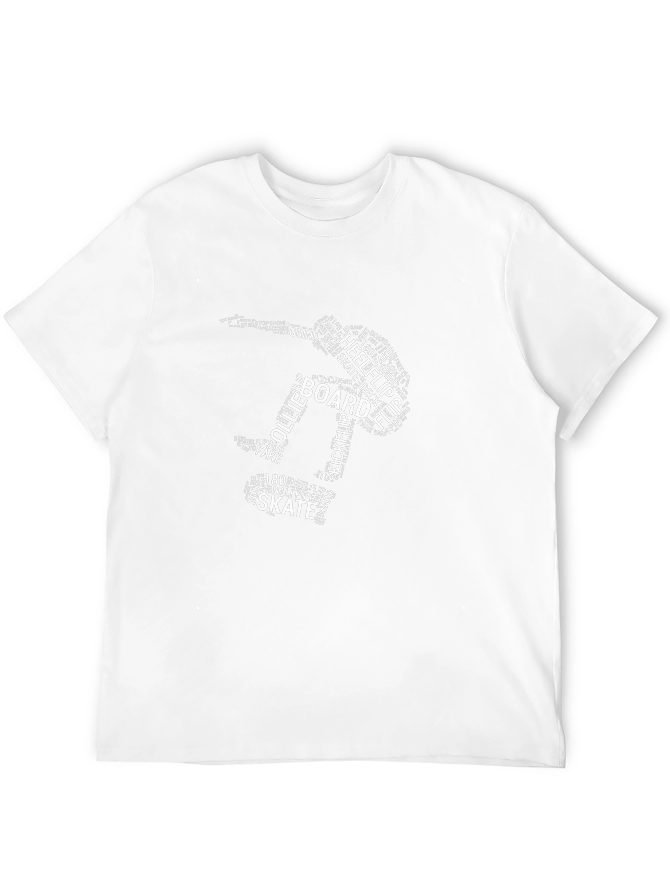 Skateboarding Word Art Graphic T-Shirt - Black