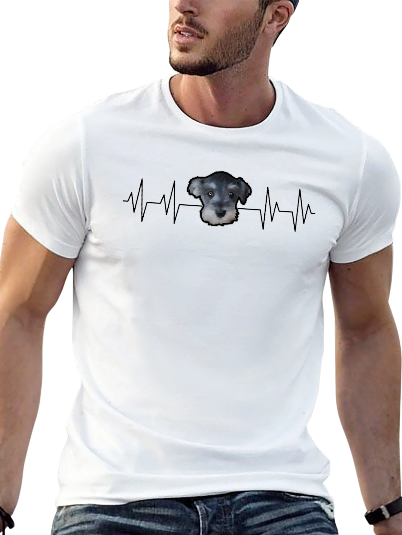 Schnauzer Heartbeat T-Shirt - Dog Lover Tee