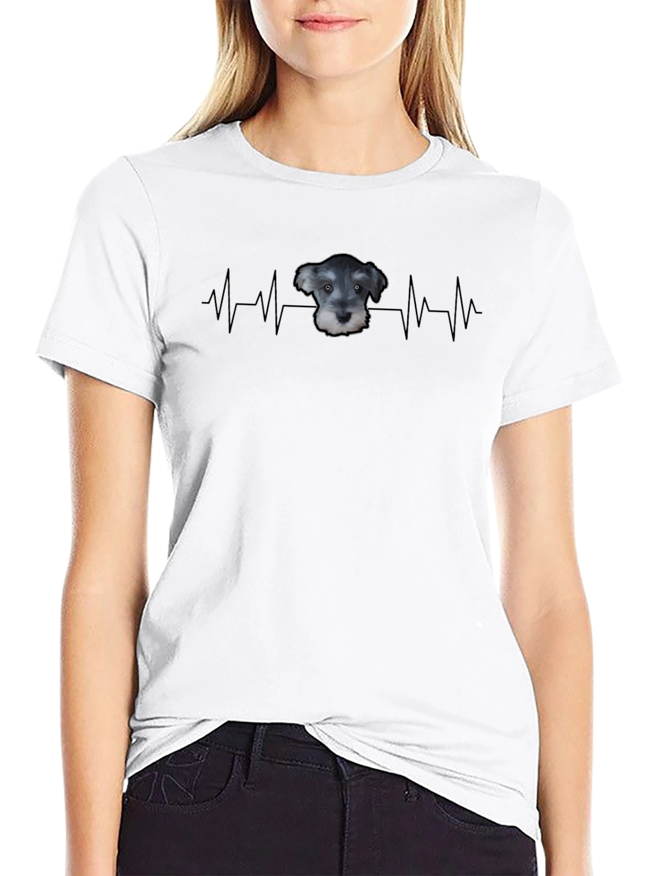 Schnauzer Heartbeat T-Shirt - Dog Lover Tee