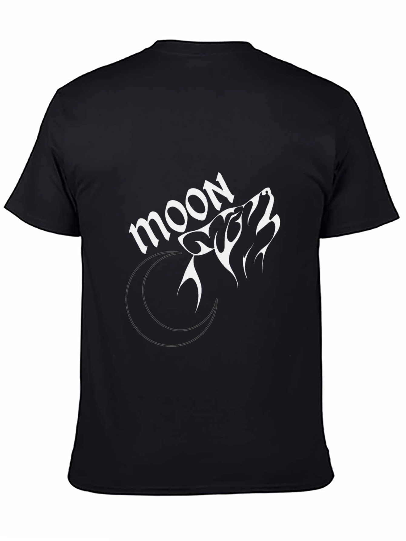Moon Wolf Graphic Tee - Stylish Black T-Shirt