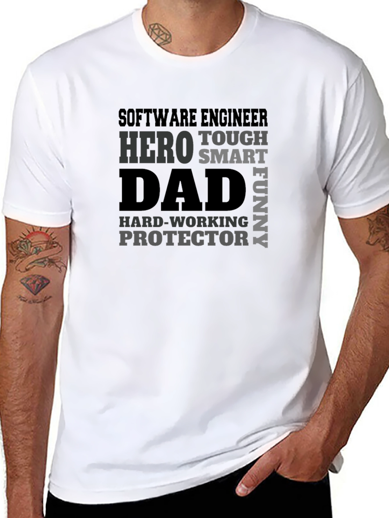 Software Engineer Dad T-Shirt - Hero Protector Funny
