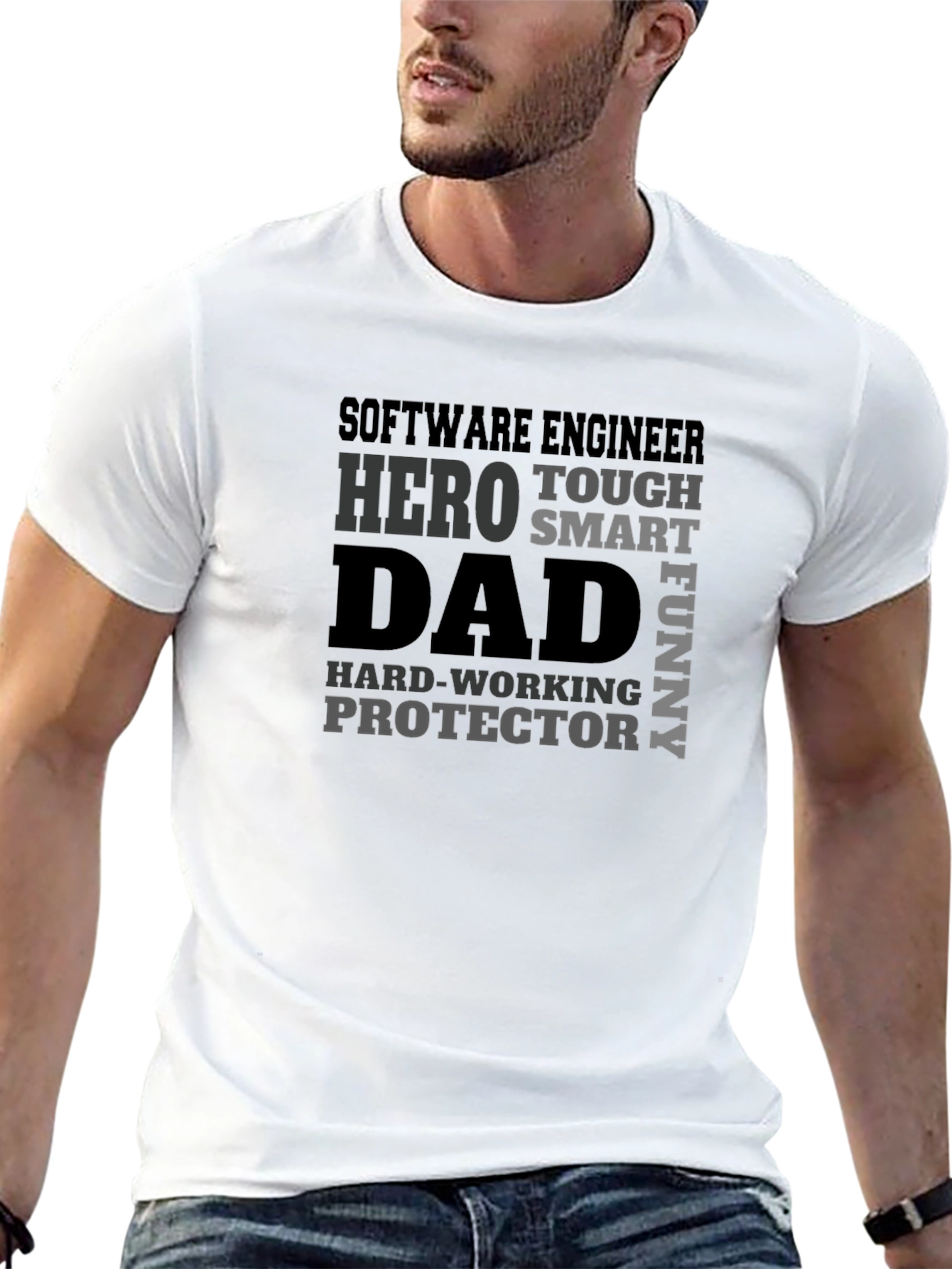 Software Engineer Dad T-Shirt - Hero Protector Funny