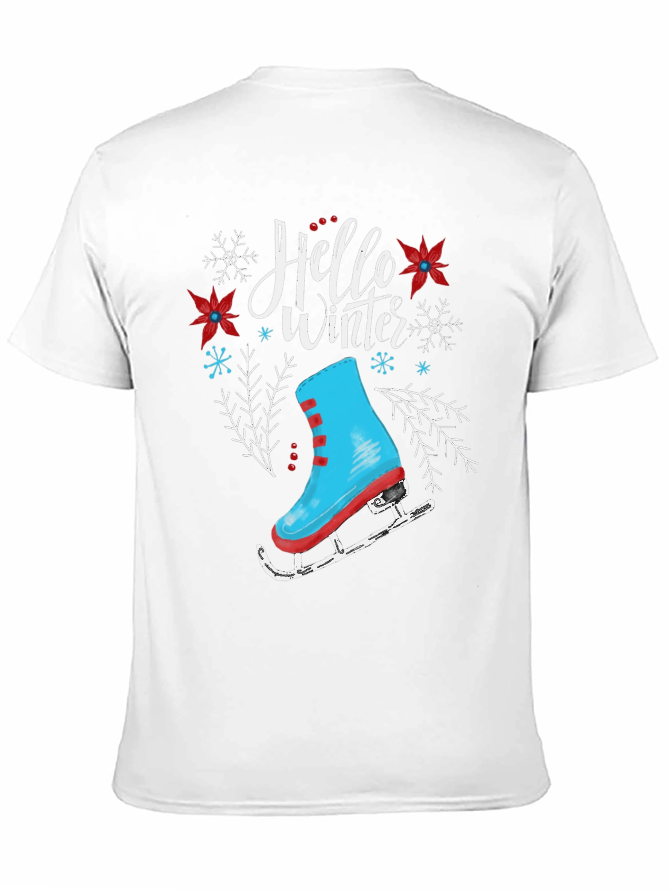 Hello Winter Ice Skate Graphic T-Shirt