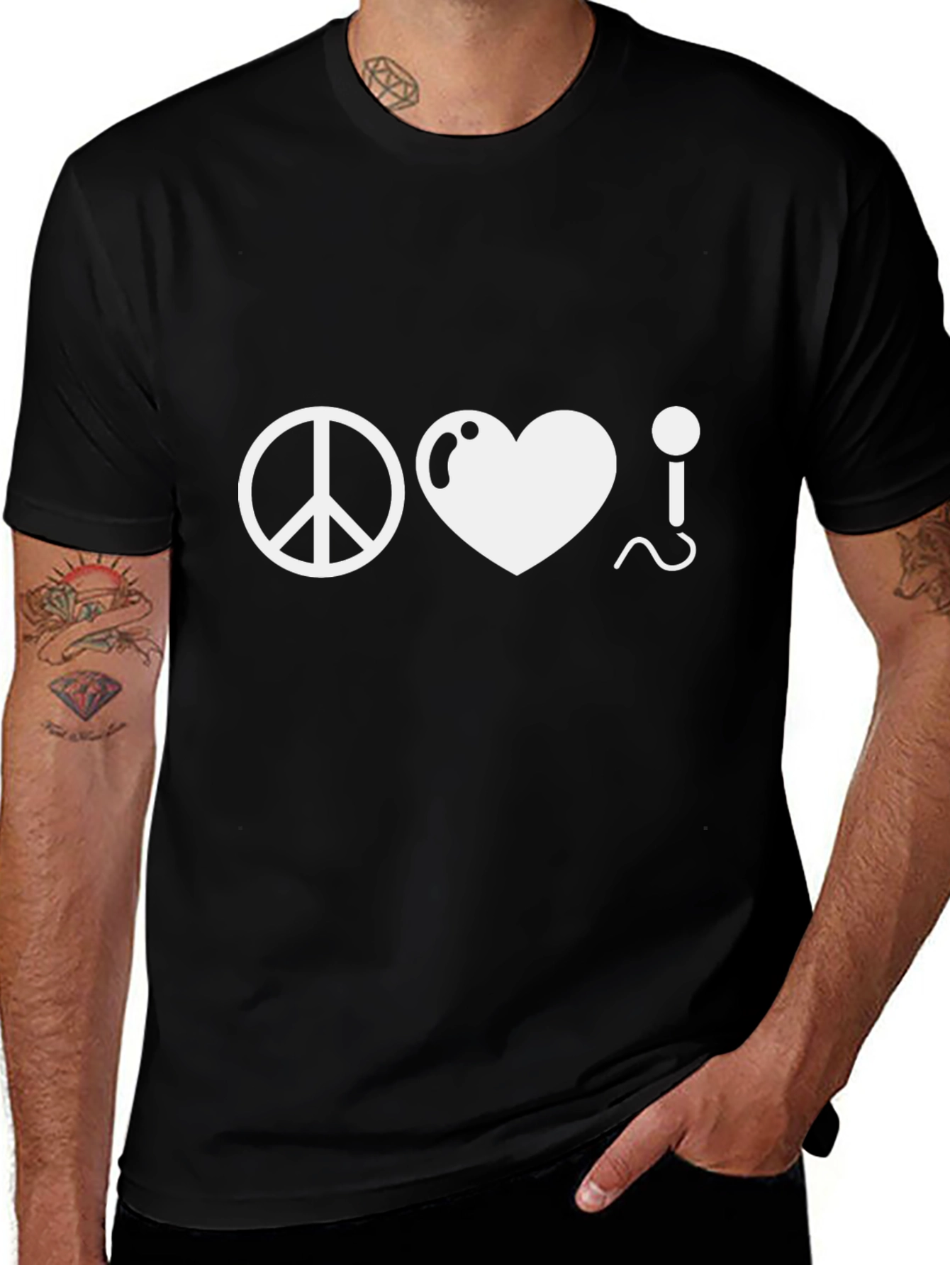 Peace Love Music Black T-Shirt
