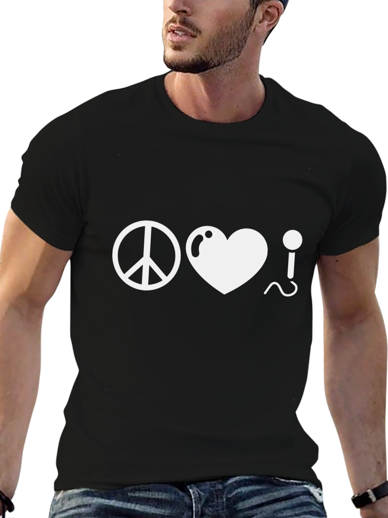 Peace Love Music Black T-Shirt