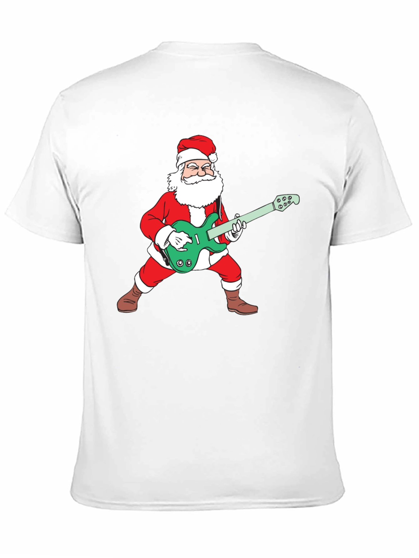 Santa Playing Guitar Graphic Tee