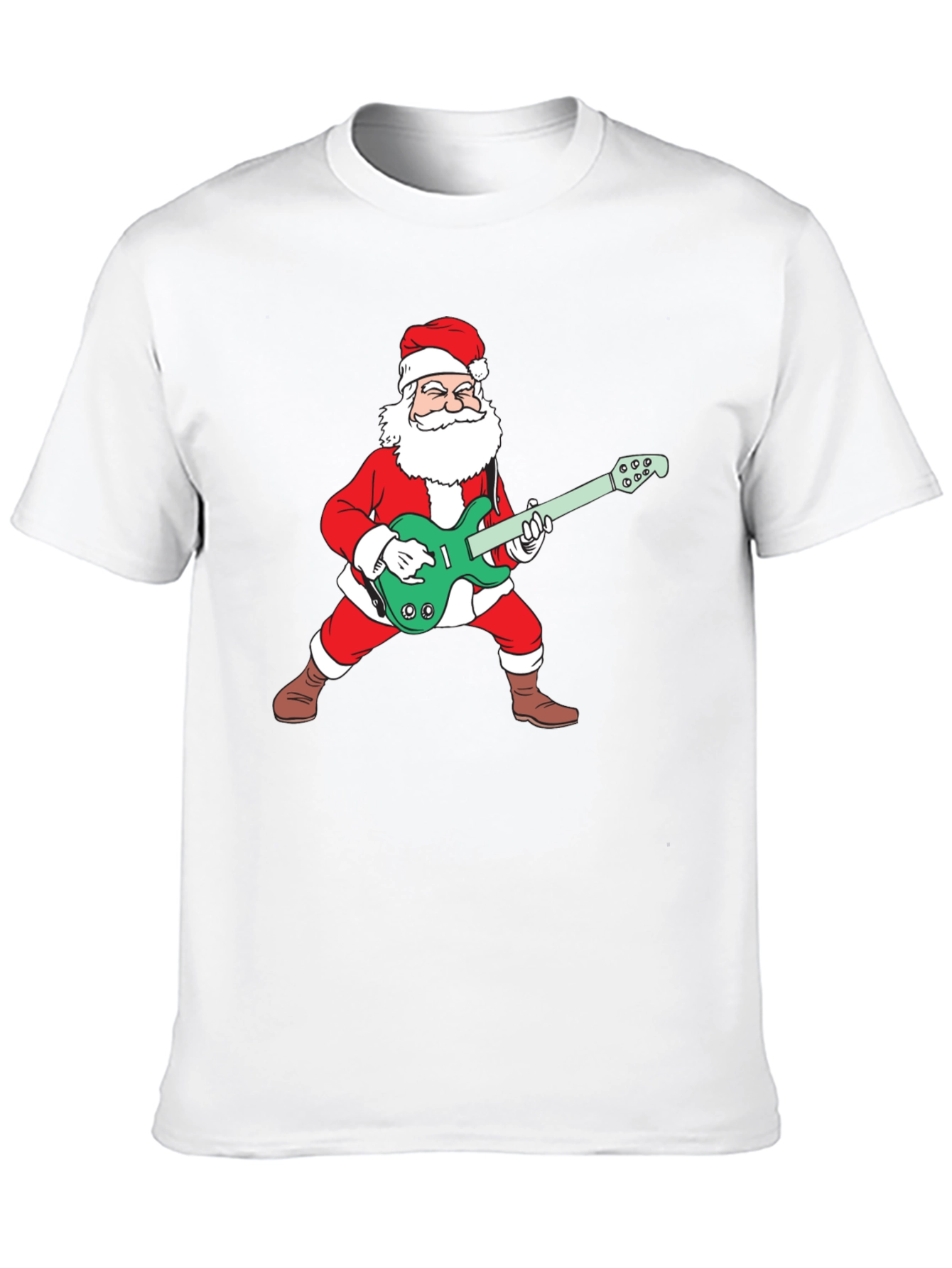 Santa Playing Guitar Graphic Tee