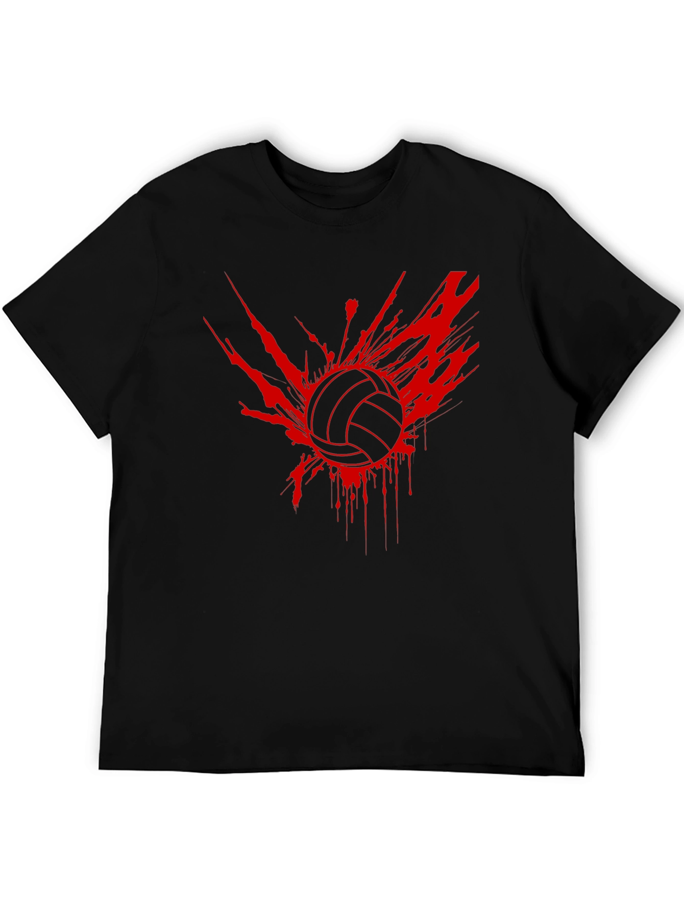 Volleyball Splash Graphic Tee - Black