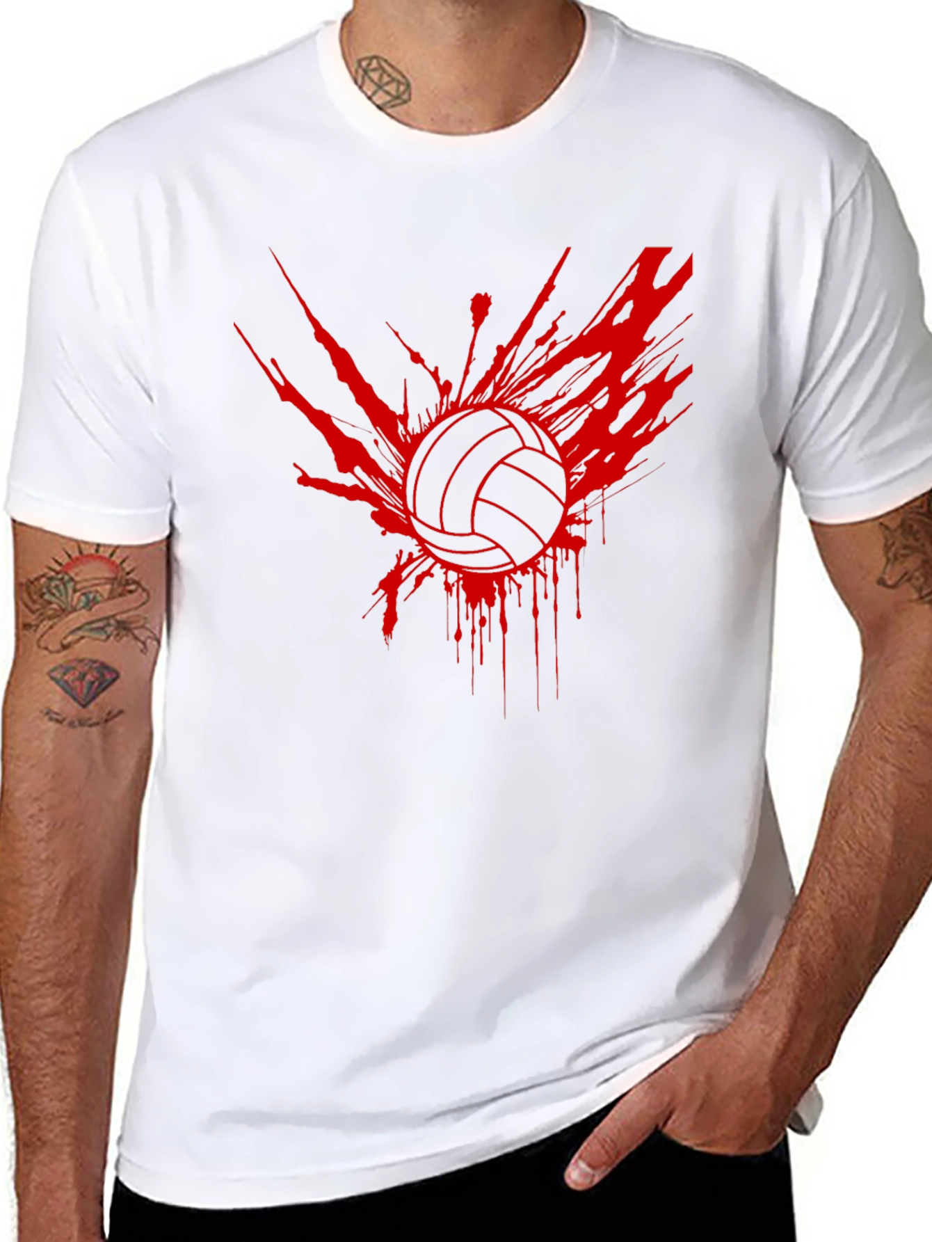 Volleyball Splash Graphic Tee - Black