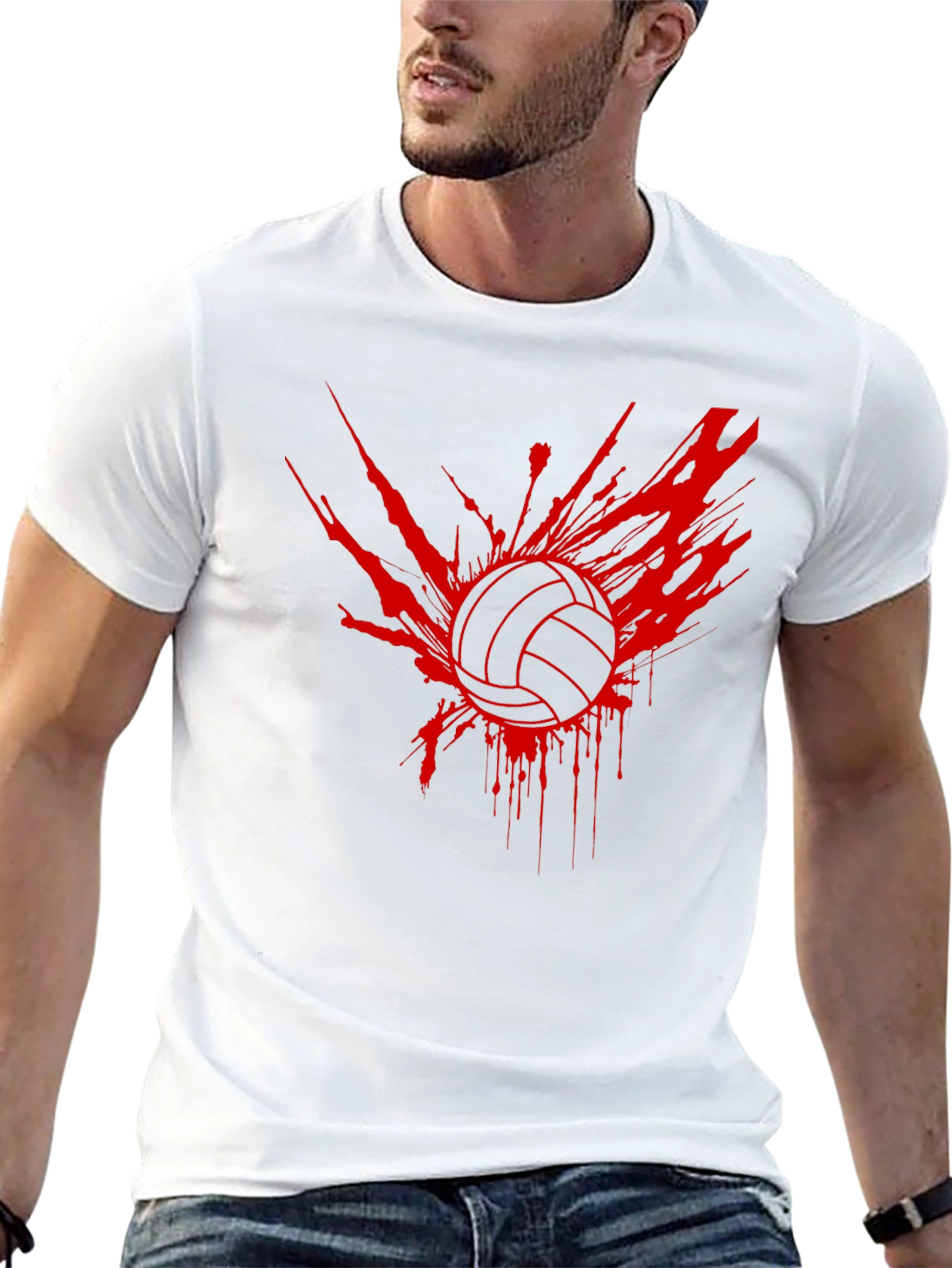 Volleyball Splash Graphic Tee - Black