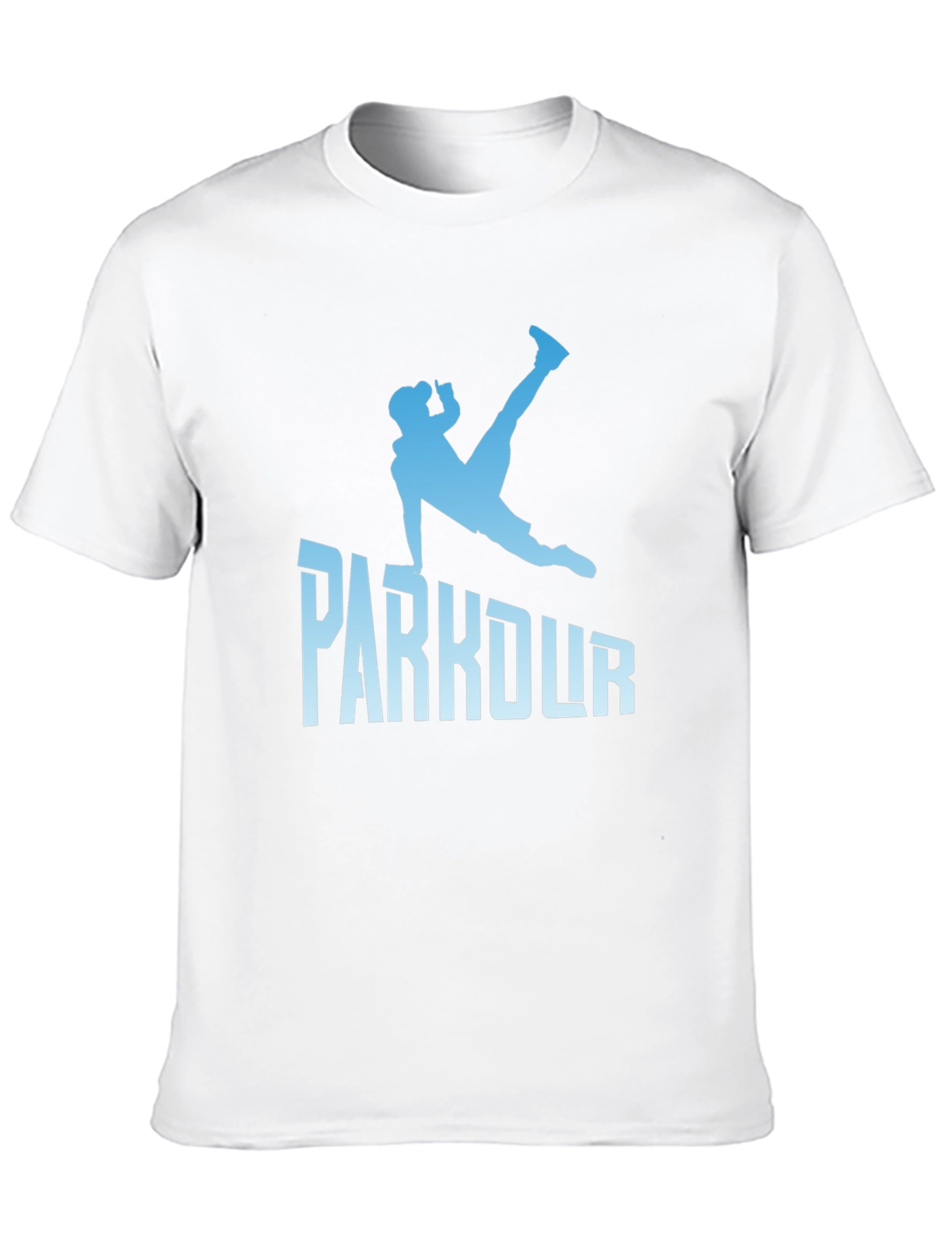 Parkour Silhouette Graphic Tee - Black Cotton