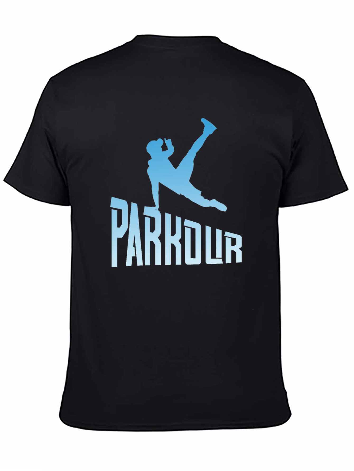 Parkour Silhouette Graphic Tee - Black Cotton