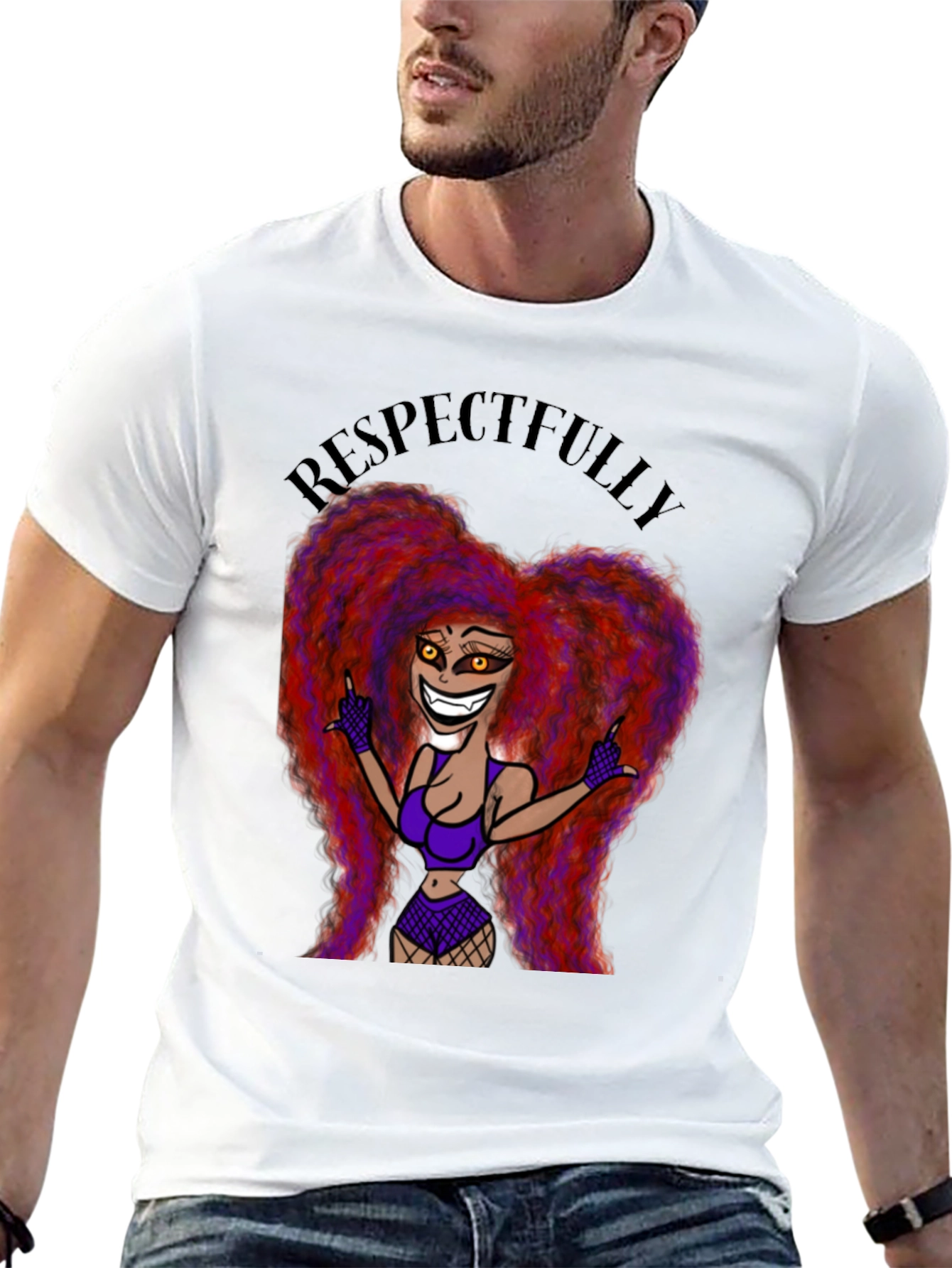 Respectfully Graphic Tee - Bold Cartoon Print