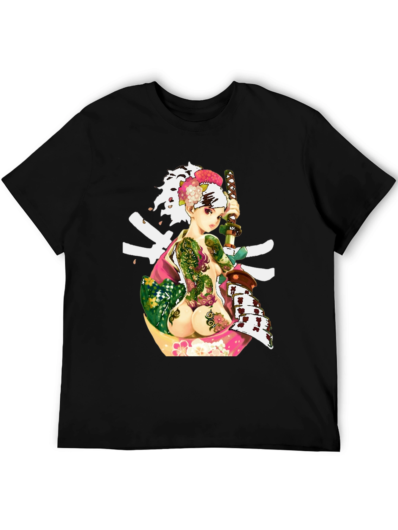 Samurai Girl Tattoo T-Shirt - Unique Graphic Tee