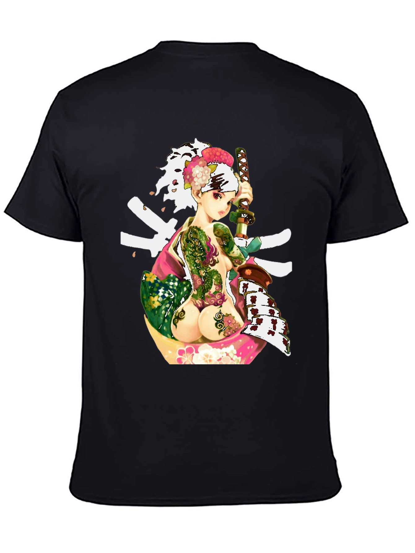 Samurai Girl Tattoo T-Shirt - Unique Graphic Tee