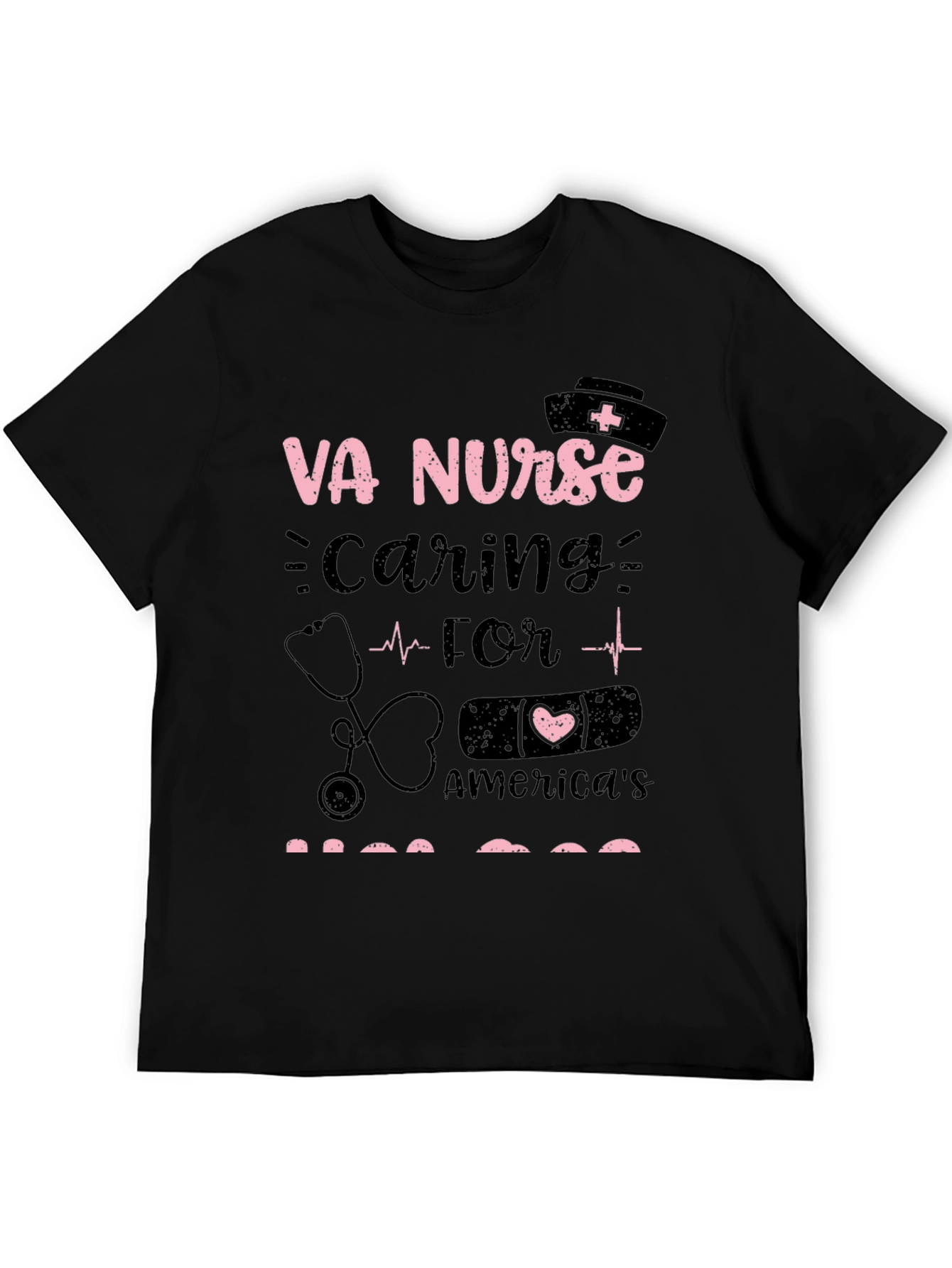 VA Nurse Caring for Americas Heroes Graphic T-Shirt
