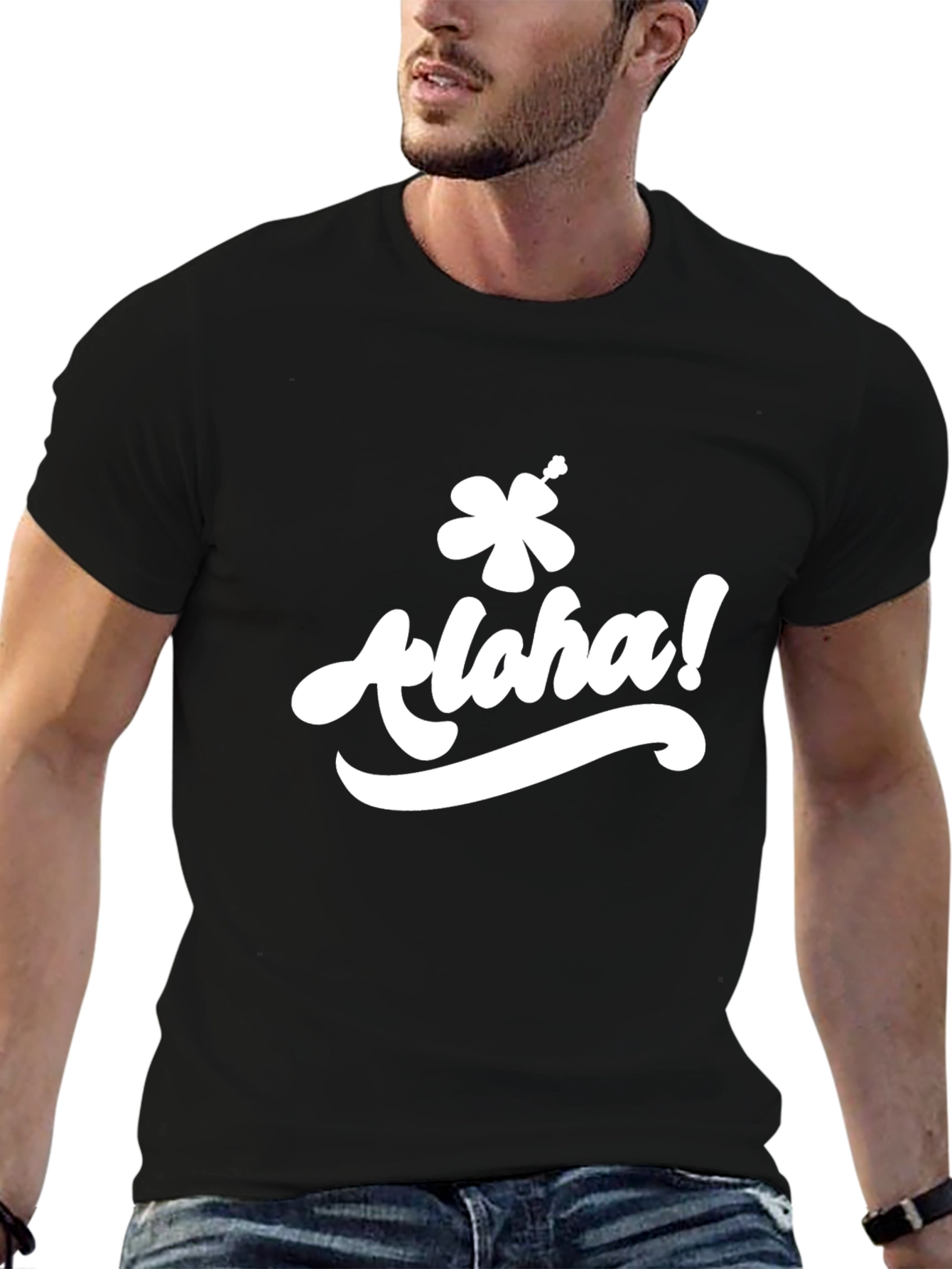 Aloha Graphic T-Shirt - Black Casual Tee