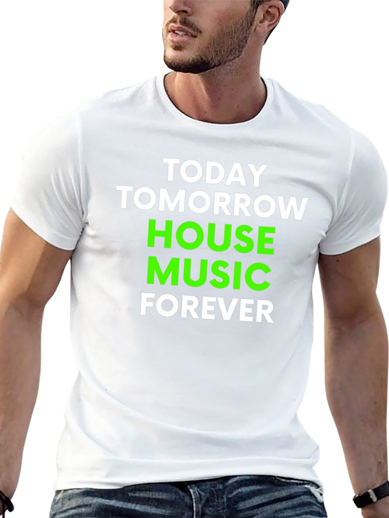 House Music Forever T-Shirt - Black Cotton Blend