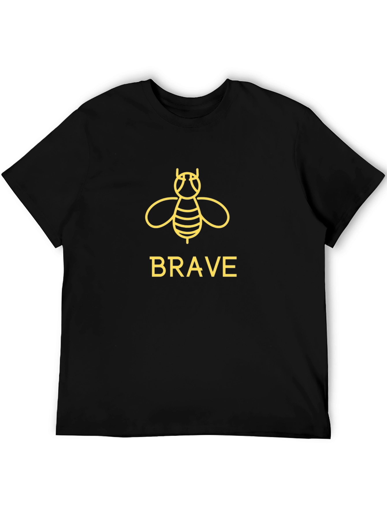 Brave Bee Graphic Tee - Black Cotton T-Shirt