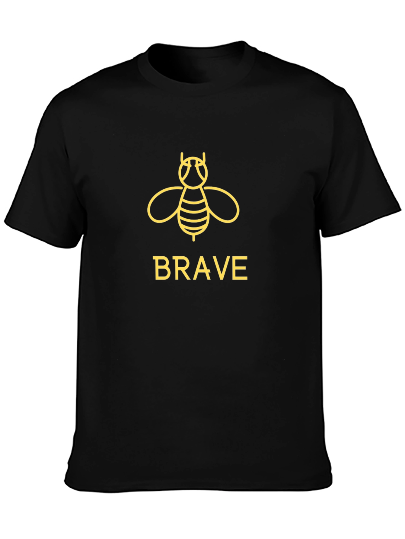 Brave Bee Graphic Tee - Black Cotton T-Shirt