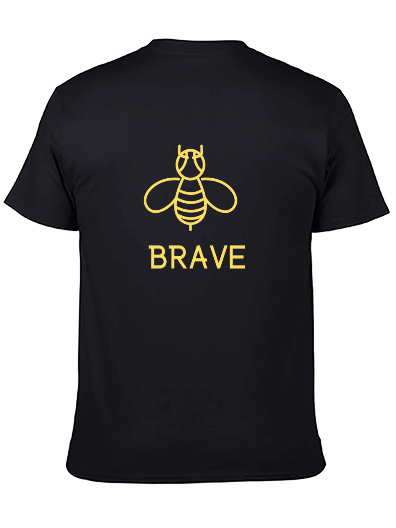 Brave Bee Graphic Tee - Black Cotton T-Shirt