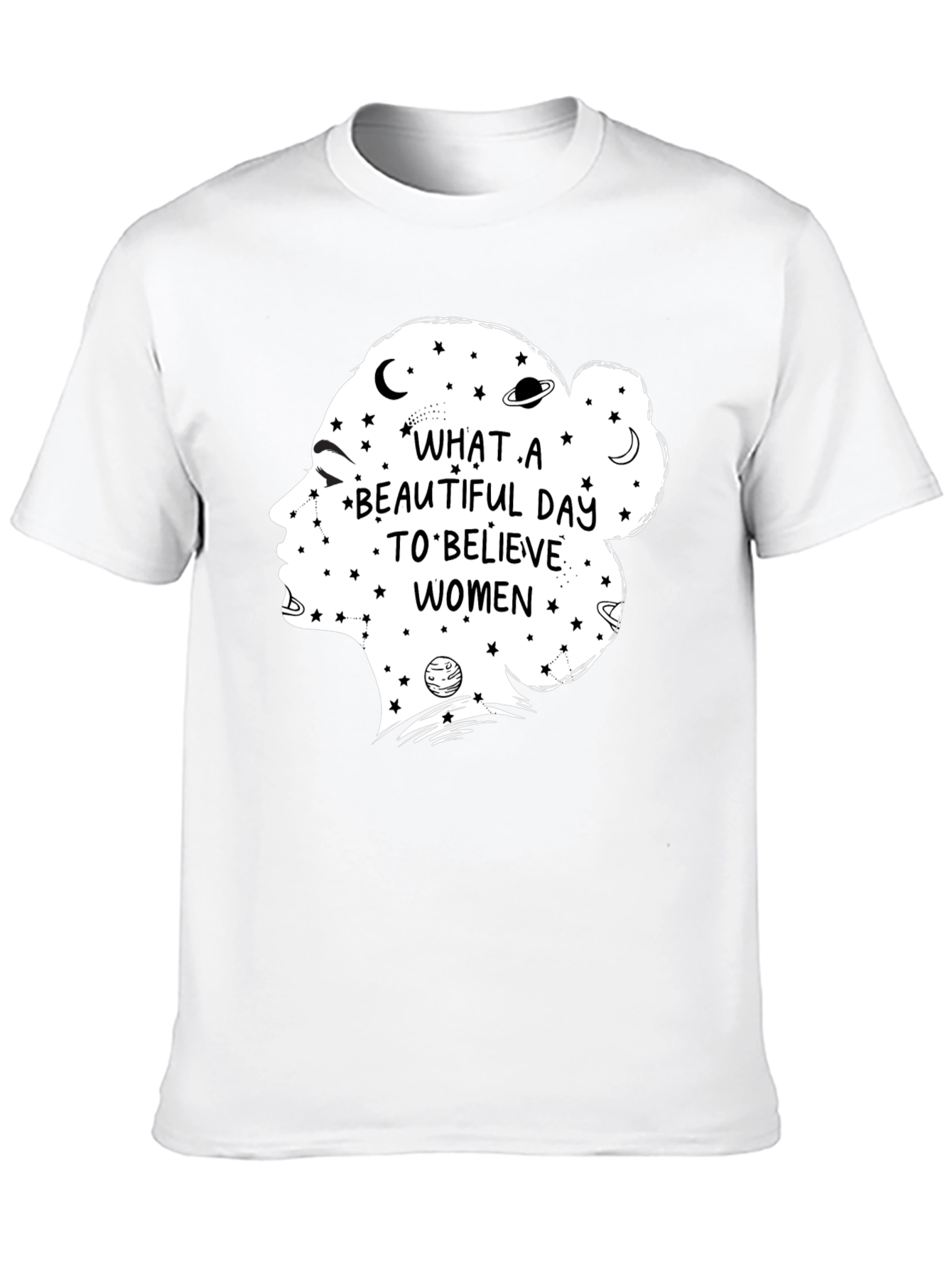 Believe Women Graphic Tee - Black Cotton