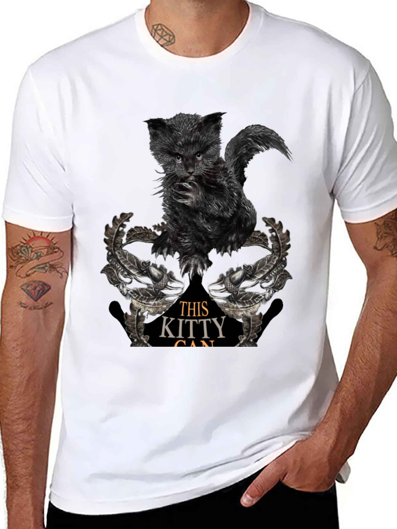 Black Kitty T-Shirt - This Kitty Can Graphic Tee