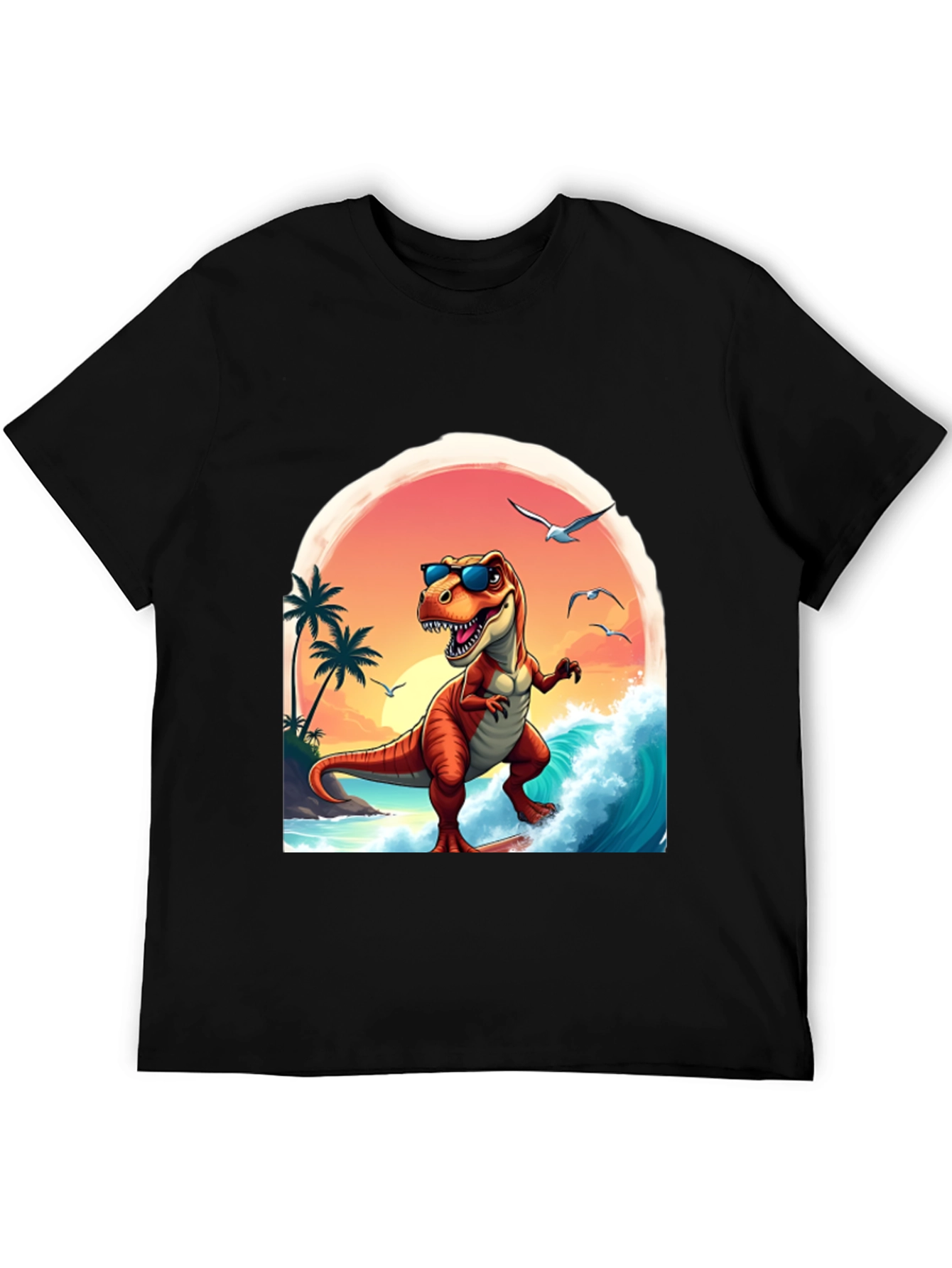 Surfing Dinosaur Graphic Tee